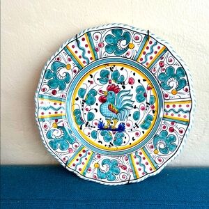 Vintage Deruta Orvieto ceramic rooster wall plate